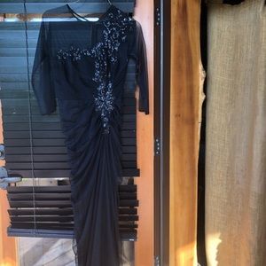 Tadashi shoji mesh gown with sequins